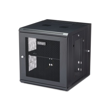 StarTech.com Armoire Réseau Murale à 4 Montants 12U avec Étagère 1U, Armoire Serveur Murale 19" à Charnières pour Équipement
