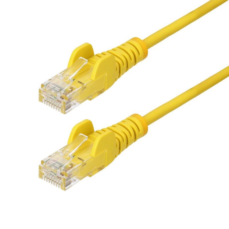StarTech.com Câble Ethernet CAT6 Jaune Fin de 3m, Sans Accroc, 100W PoE, UTP, LSZH, Fil de Cuivre Pur 28AWG, Cordon Patch