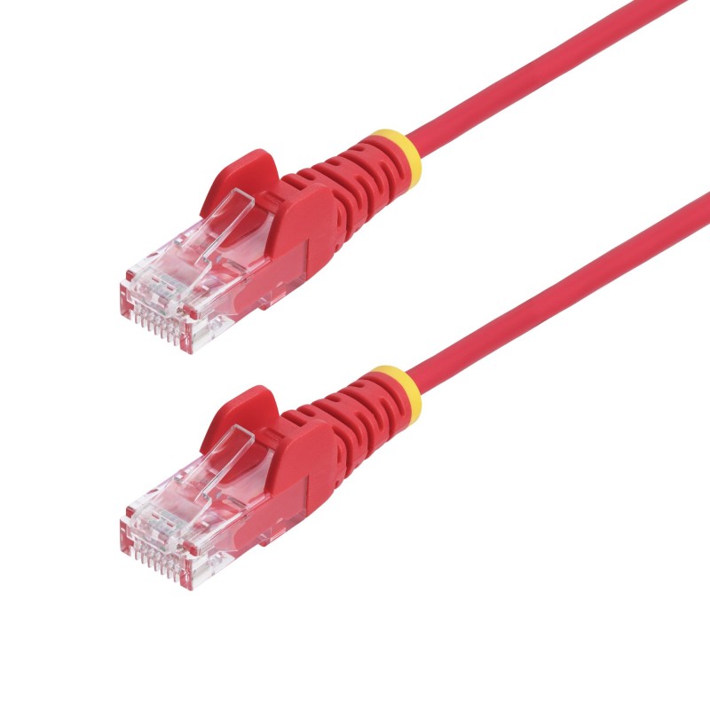 StarTech.com Câble Ethernet CAT6 Rouge Fin de 5m, Sans Accroc, 100W PoE, UTP, LSZH, Fil de Cuivre Pur 28AWG, Cordon Patch