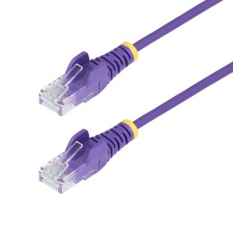 StarTech.com Cable de Red Ethernet CAT6 Delgado sin Enganches Morado de 1,5m - Cable RJ45 Snagless Slim de 28AWG - Alambre de