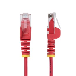 StarTech.com Câble Ethernet CAT6 Rouge Fin de 10m, Sans Accroc, 100W PoE, UTP, LSZH, Fil de Cuivre Pur 28AWG, Cordon Patch