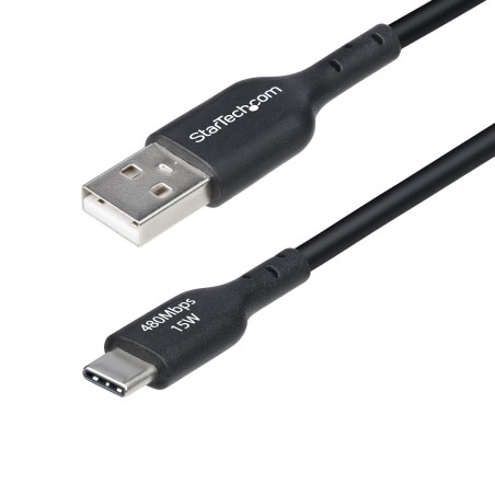 StarTech.com Cable de Carga USB-A a USB-C de 30cm - Cable Cargador USB-A a USB Tipo C - Cable USB 2.0 - 3A - Recubrimiento de