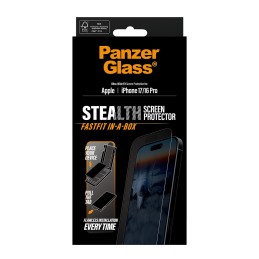 PanzerGlass ® Stealth Screen Protector iPhone 17 | iPhone 16 Pro | Ultra-Wide Fit w. FASTFIT IN-A-BOX Protection d'écran