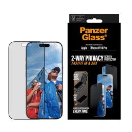 PanzerGlass ® Privacy Displayschutz iPhone 17 | iPhone 16 Pro | Ultra-Wide Fit m. FASTFIT IN-A-BOX