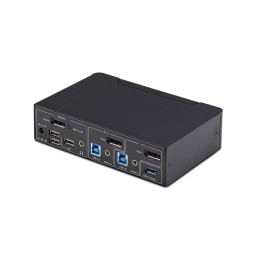 StarTech.com Switch KVM DisplayPort a 2 porte, 4K 60Hz, DP 1.2, gestione EDID, hub USB 3.0 a 2 porte, 4 porte USB HID, conforme