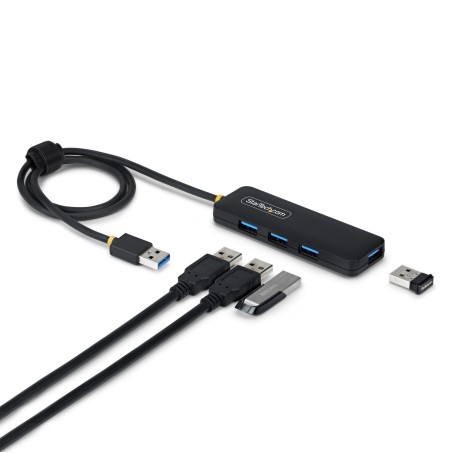 StarTech.com Hub USB-A de 4 Puertos - 5 Gbps - Ladrón USB Alimentado por el Bus USB - Concentrador de 4 Puertos - Plástico PCR