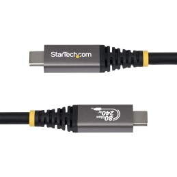 StarTech.com Câble USB4 de 1m, 80 Gbit s, Câble USB-C Certifié USB-IF, 240 W PD, 8K 120 Hz 4K 240 Hz DP2.1 DP80, Gaine en TPE,