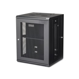 StarTech.com 4-Pfosten 15HE Netzwerkschrank mit 1HE Fachboden, 19" Aufklappbares Wand-Rack für Daten   AV   Elektronik  