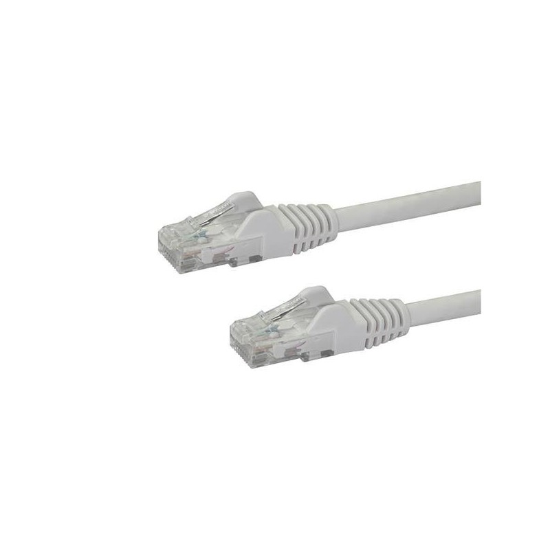 StarTech.com Câble réseau Cat6 Gigabit UTP sans crochet de 1m - Cordon Ethernet RJ45 anti-accroc - M M - Blanc