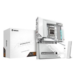 GIGABYTE X870 AORUS STEALTH ICE Placa Base – Compatible con procesadores AMD Ryzen 9000, VRM digital de 16+2+2 fases, hasta