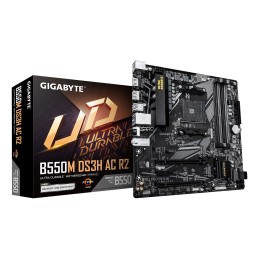 GIGABYTE B550M DS3H AC R2 Scheda madre - CPU AMD Ryzen 5000, VRM a 5+3 fasi, fino a 4733 MHz DDR4 (O.C.), 1x M.2 PCIe 4.0 + 1x