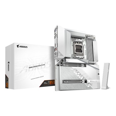 GIGABYTE B850 AORUS STEALTH ICE Carte Mère – Processeurs AMD Ryzen série 9000, VRM numérique 14+2+2 phases, jusqu’à 8200 MHz