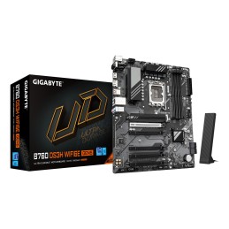 GIGABYTE B760 DS3H WIFI6E GEN5 Mainboard – Unterstützt Intel Core Prozessoren der 14. Generation, 8+2+1 Phasen Digital-VRM, bis