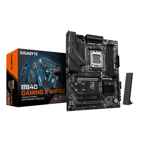 GIGABYTE B840 GAMING X WIFI6E Carte Mère - Processeurs AMD Ryzen 9000, VRM 12+2+2 phases, jusqu’à 7600MHz DDR5(O.C), 2xPCIe 4.0