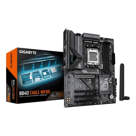 GIGABYTE B840 EAGLE WIFI6E Placa Base - Procesadores AMD Ryzen 9000, VRM de 8+2+2 fases, hasta 8200MHz DDR5(O.C), 2xPCIe 4.0 +