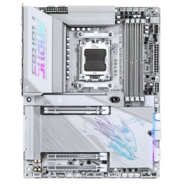 GIGABYTE X870E AORUS PRO X3D ICE Mainboard – Unterstützt AMD Ryzen 9000 Prozessoren, 18+2+2-Phasen Digital-VRM, bis zu 9000 Hz