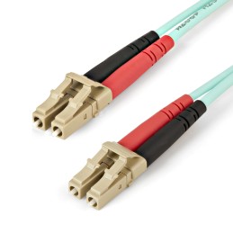 StarTech.com Câble Fibre Optique Multimode de 5m LC UPC à LC UPC OM4, Fibre Zipcord 50 125µm LOMMF VCSEL, Réseaux 100G, Faible