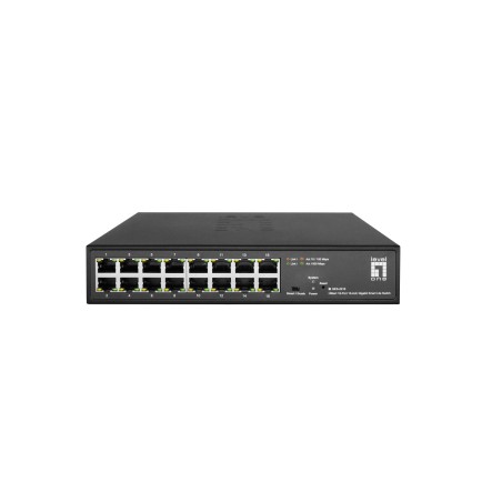 LevelOne Hilbert 10” 16-Port Gigabit Smart Lite Switch, 16 x Gigabit RJ45 (10 100 1000)