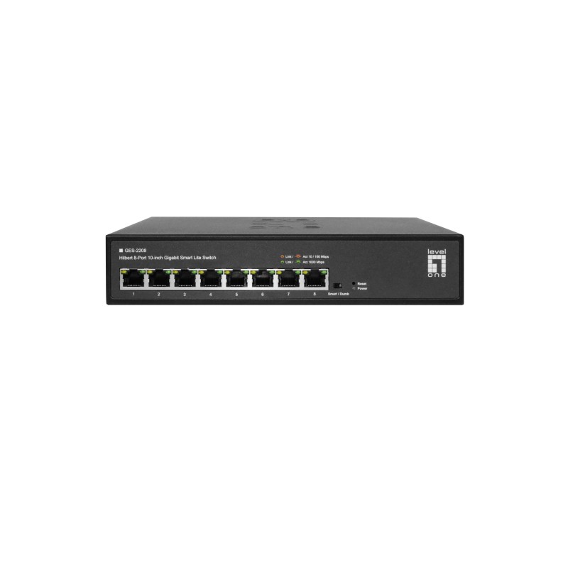 LevelOne GES-2208 network switch Managed L2 Gigabit Ethernet (10 100 1000) Black