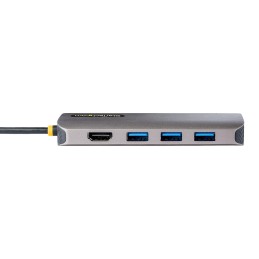 StarTech.com Adaptateur Multiport USB C - Vidéo HDMI 4K 60Hz - Hub USB-A 5 Gbps à 3 Ports, 100W PD Pass-Through, GbE, SD Micro