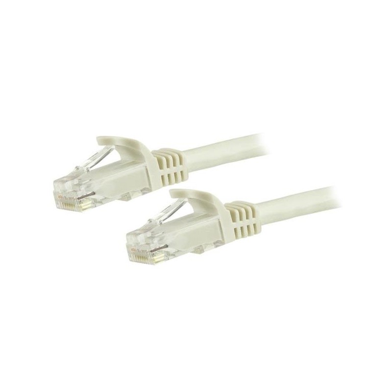 StarTech.com Cable de Red Gigabit Ethernet 15m UTP Patch Cat6 Cat 6 RJ45 Snagless Sin Enganches - Blanco