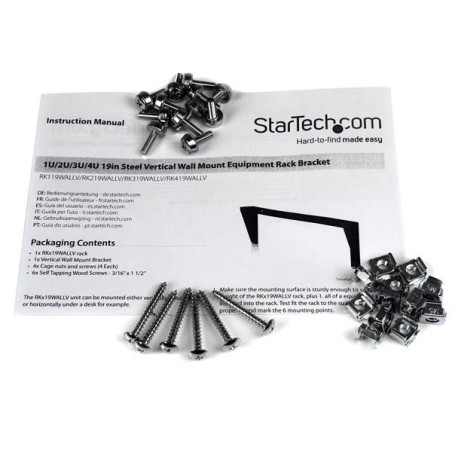 StarTech.com Support Mural Vertical en Acier pour Rack 4U 19"