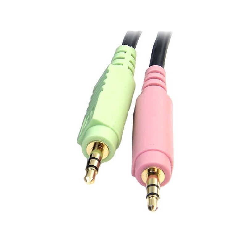 StarTech.com Câble de commutateur KVM DisplayPortUSB 4 en 1 de 1,8 m avec audio et microphone