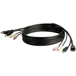 StarTech.com Cable Conmutador KVM USB DisplayPort 4 en 1 c  Audio y Micrófono - 6 pies