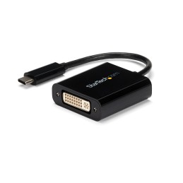 StarTech.com Adaptador USB C a DVI - Negro - 1920x1200 - Convertidor de Vídeo USB Tipo C para su Pantalla Monitor Proyector