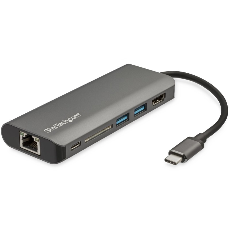 StarTech.com Adaptador Multipuertos USB-C - Docking Station Portátil USB Tipo C a HDMI de 4K - Hub Ladrón USB 3.0 de 2 Puertos