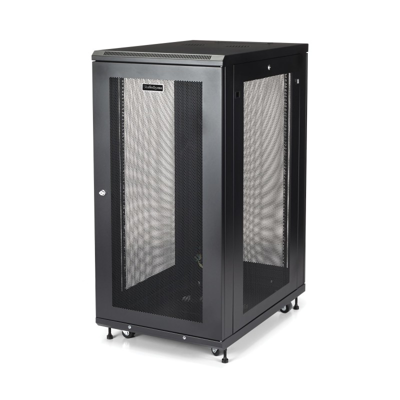 StarTech.com 4-Pfosten 24HE Server Rack, abschließbarer 19" Datenschrank für Computer   AV   IT-Ausrüstung, Büro  