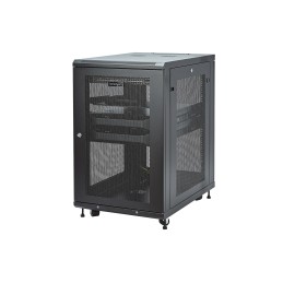 StarTech.com Armario Rack para Servidores 18U 19" 4 Columnas - Rack de Servidores con Cerradura y Seguro - Rack con Ruedas y