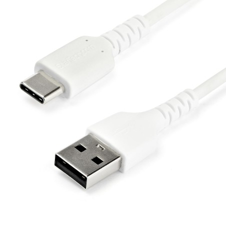 StarTech.com 2m USB-A zu USB-C-Schnellladekabel, Laden und Synchronisieren, 3A, USB 2.0, Weiß, TPE-Mantel mit Aramidfaser -