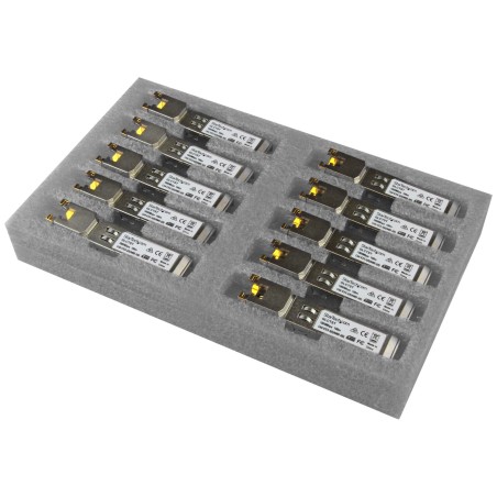 StarTech.com Paquete de 10 Módulos SFP Compatibles con Cisco GLC-T - 1000BASE-T - SFP a RJ45 Cat6   Cat5e - SFP Ethernet