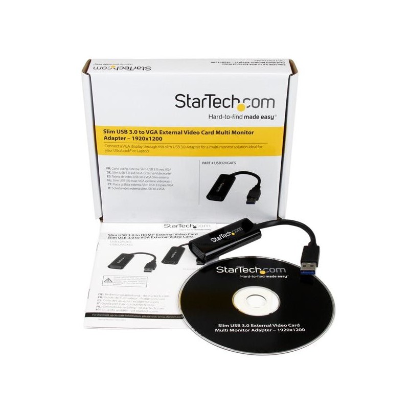 StarTech.com Adaptador Gráfico Conversor USB 3.0 a VGA - Cable Convertidor Compacto de Vídeo - 1920x1200   1080p