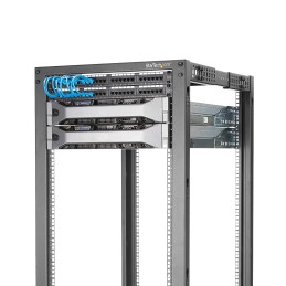 StarTech.com 4-Pfosten 25 HE Mobiles Open Frame Serverrack, 19" Netzwerk Rack mit Rädern, Rack für Computer AV Daten IT Geräte