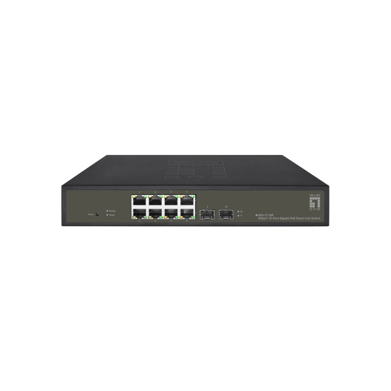 LevelOne GES-2110P network switch Managed L2 Gigabit Ethernet (10 100 1000) Power over Ethernet (PoE) Black