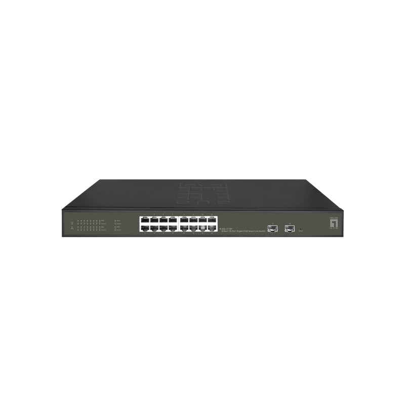 LevelOne GES-2118P network switch Managed L2 Gigabit Ethernet (10 100 1000) Power over Ethernet (PoE) Black