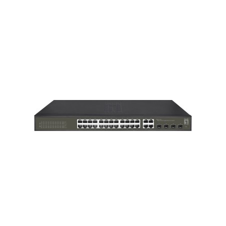 LevelOne Hilbert 28-Port Gigabit Smart Lite Switch, 24 x Gigabit RJ45, 4 x Gigabit SFP RJ45 Combo