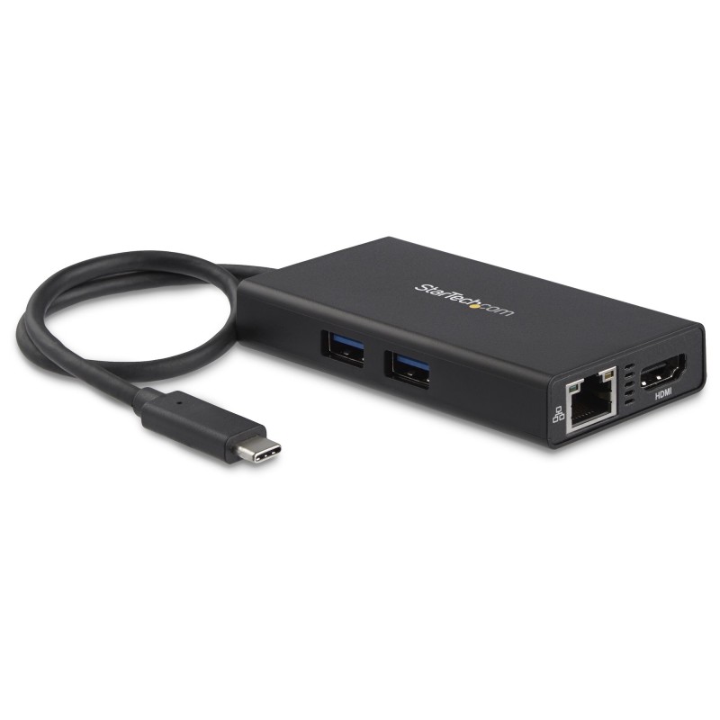 StarTech.com Adaptador Multipuertos USB-C - Docking Station Portátil USB-C 4K HDMI - con Entrega de Potencia de 60W - GbE - Hub