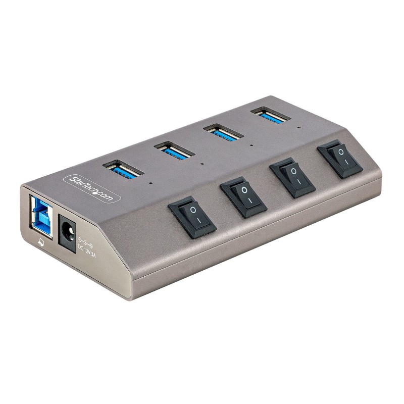 StarTech.com 4-Port USB 3.0 Hub Mit Netzteil Und Individuellen Ein Aus Schaltern, USB-C A 3.1 Auf 4x USB-A, 5Gbit s USB