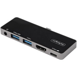 StarTech.com USB-C Digital AV-Multiport-Adapter - USB-C auf 4K 60Hz HDMI 2.0, USB-C Power Delivery 100W, 3-Port USB 3.0 Hub,