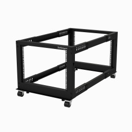 StarTech.com 4-Pfosten 8 HE Mobiles Open Frame Serverrack, 19 Zoll Netzwerk Rack mit Rädern, kleines Rack für