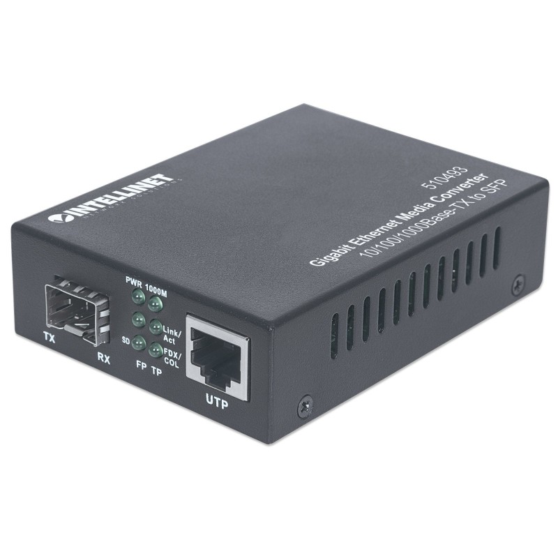 Intellinet 510493 convertisseur de support réseau 1000 Mbit s Noir