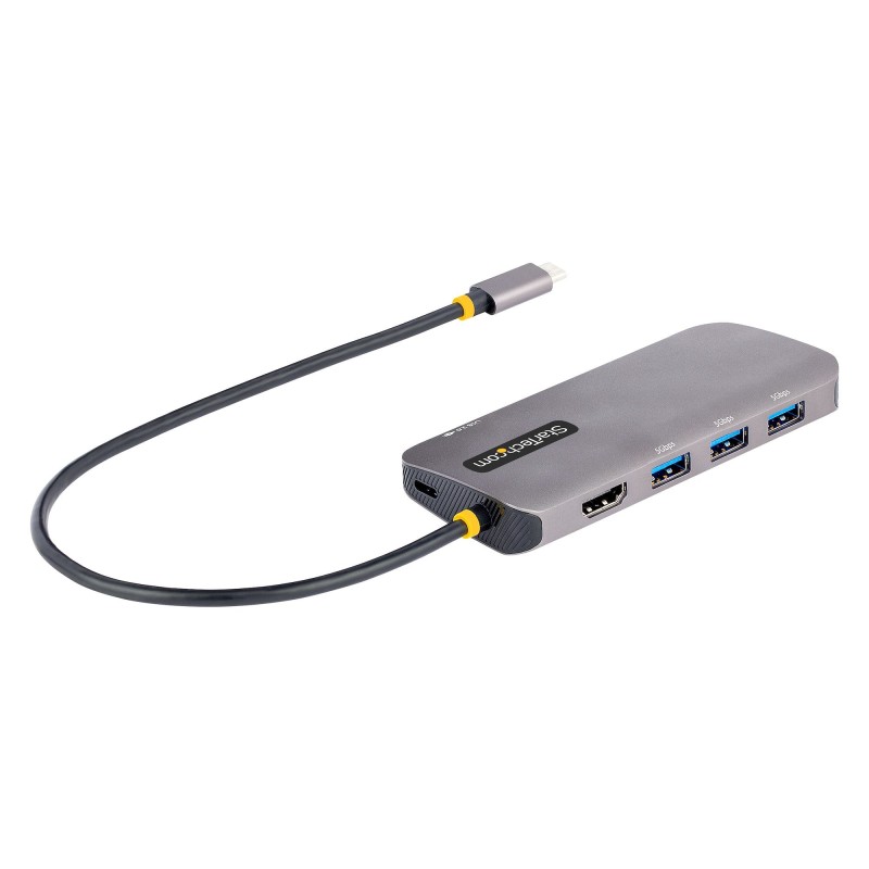 StarTech.com Adaptador Multipuertos USB C, de Vídeo HDMI de 4K y 60Hz, Hub USB-A 3.2 de 3 Puertos de 5Gbps, Entrega de