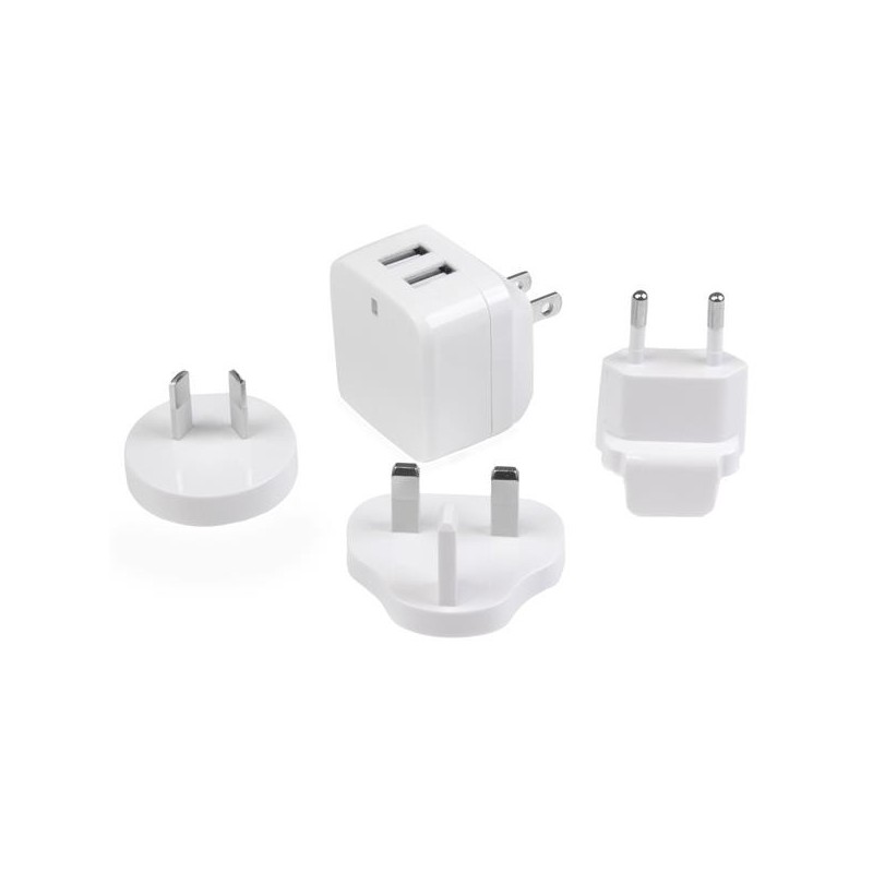 StarTech.com Cargador de Pared USB de 2 Puertos para Tablets Smartphones - Cargador Blanco de Alta Potencia para Viajes