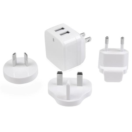 StarTech.com Chargeur mural USB à 2 ports - Haute puissance 17W   3,4A - Chargeur de voyage international - Blanc