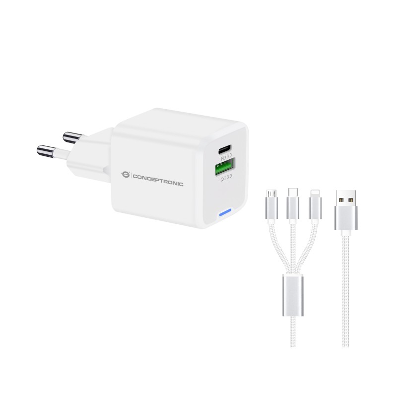 Conceptronic ALTHEA16W mobile device charger Universal White AC Fast charging Indoor