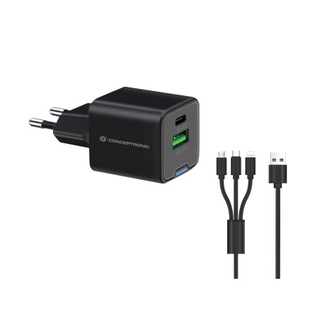 Conceptronic ALTHEA16B mobile device charger Universal Black AC Fast charging Indoor