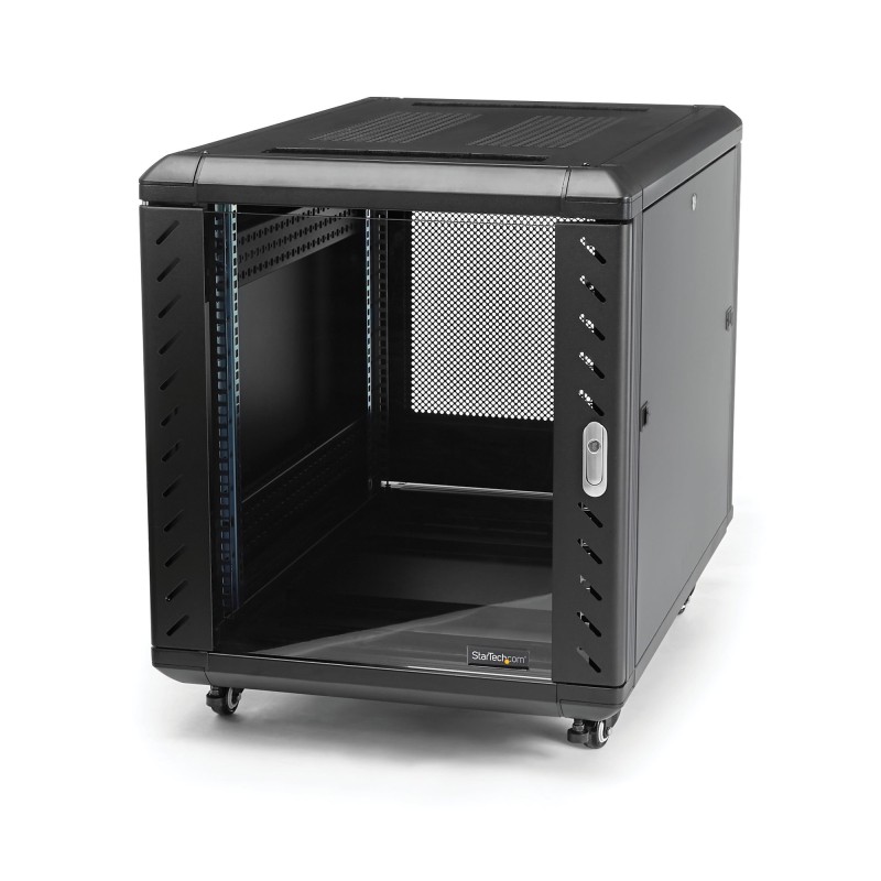 StarTech.com RK1236BKF rack cabinet 12U Freestanding rack Black